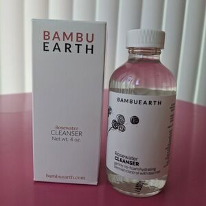 Bambu Earth Rosewater Cleanser 4 oz Gentle Non-Foaming Face Wash New in Box
